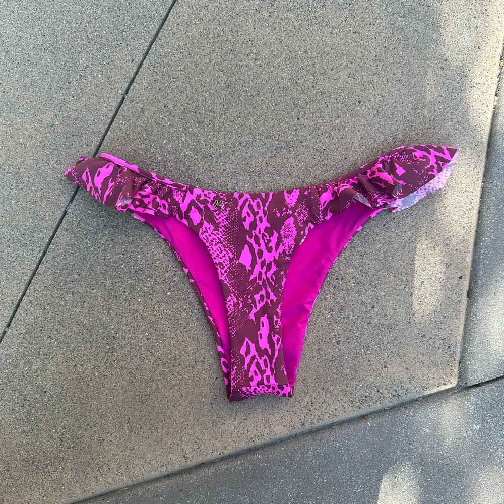 Maaji Pink Snake bikini bottom Medium